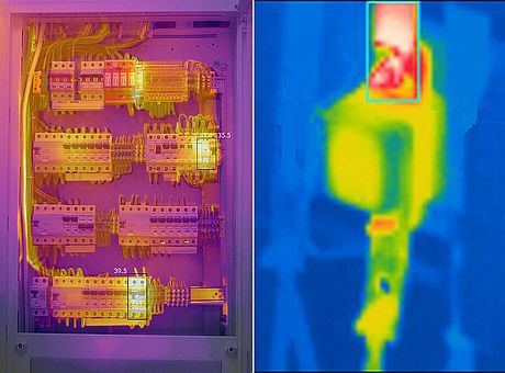 Termogramy rozdzielni elektrycznych w rozdzielczości 1280x960 i 160x120 pikseli